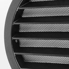 calimaero® WSGB 6" Inch Black Round Metal Air Vent Grill Cover Flat Louver with Fly Screen Fits Only with Metal Ducts