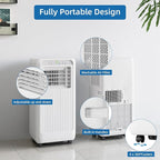 Portable Air Conditioner 8000 BTU With, 24H Timer & Smart/Sleep Mode, Cools Rooms Up to 350sq.Ft 4-In-1 Cooling, Cooling AC Unit With Fan & Dehumidifier & Remote Control for Bedroom, Dorms