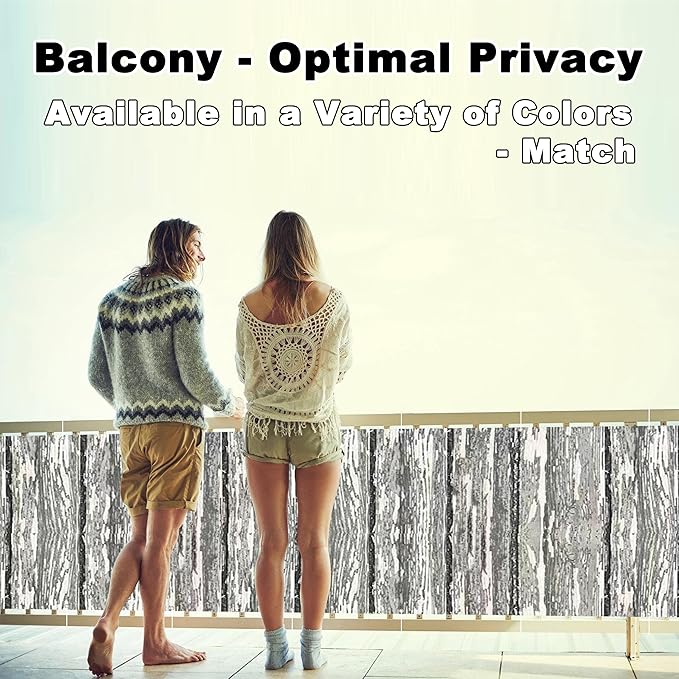 Fence Privacy Screen 3.1' x 19.7' UV-protection Wind-resistant Privacy Fence Panels for Outside, with Grommets, for Decks, Patios, Backyards, Outdoor Pools, Porches, Railings, Vertical Floor Pattern