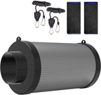 4 Inch Air Carbon Filter for Grow Tent,Smellines Control with Australia Virgin Charcoal for Inline Duct Fan，Hydroponic Growth,Pre-Filter Included