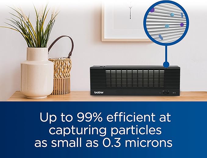Brother AirSure DF-2 Dynamic Filtration Tabletop and Portable Air Purifier, Aids in Capturing Foreign Particles, Face, Close Contact Situations, Black