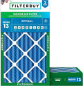 Filterbuy 8x16x4 Air Filter MERV 13 Optimal Smoke & Allergy Defense (2-Pack), Electrostatic Pleated HVAC AC Furnace Filters Replacement, Made in USA (Actual Size: 7.50 x 15.50 x 3.63)