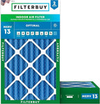 Filterbuy 8x16x4 Air Filter MERV 13 Optimal Smoke & Allergy Defense (2-Pack), Electrostatic Pleated HVAC AC Furnace Filters Replacement, Made in USA (Actual Size: 7.50 x 15.50 x 3.63)