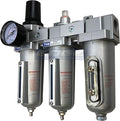 3 Stage, Heavy Duty Industrial Grade Filter Regulator Coalescing Desiccant Dryer System For Compressed Air Lines, Metal Bowls, Great For Paint Spray And Plasma Cutter (3/4" Npt, Manual Drain)