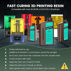 SUNLU 2000g Standard Resin for 3D Printer, Fast-Curing Photopolymer Resin for LCD/DLP/SLA Printers, 395-405nm UV, Low Shrinkage and High Precision, 2KG White