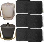 Compost Bin Odor Filters Replacement Oval Activated Carbon Filters for Bamboozle Compost Bin, Indoor Countertop Composter, Compatible with Bamboozle Indoor Kitchen Trash Can (6 Pack)