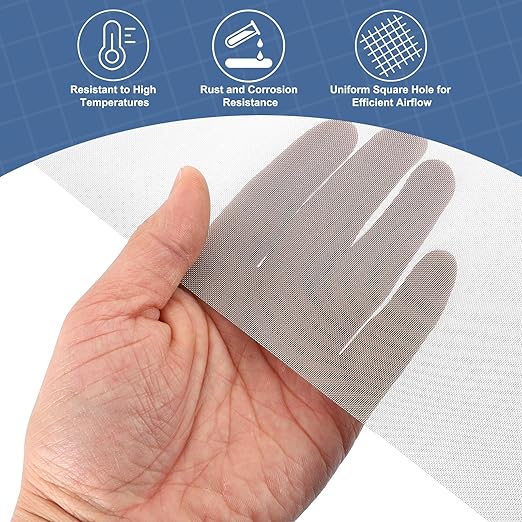 uxcell 50 Mesh 118" x 12" Woven Wire Mesh, 304 Stainless Steel Air Vent Filter Screen, Window Screen Mesh for DIY Projects Vents Cover Filtration Animals Fence