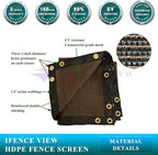 Ifenceview 6'x1' to 6'x100' Brown Shade Cloth Panels Fence Privacy Screen Fabric Mesh Net for Construction Site Yard Driveway Garden Railing Pool Balcony Canopy Awning 160 GSM (6' x 97')