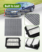 Cabin Air Filter Replace CF10134 & Engine Air Filter Replace CA11399 Compatible with Honda Accord L4 2.0L Hybrid 2014-2015 2017-2022