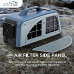 IceCove Portable Air Conditioner, 2500BTU Fast Cooling Car AC Unit, 250W Low Power Consumption, 25.5VDC, 2 Fan Speed, 3 Light Mode for Tent Camping RV Truck Van Life Home (Battery Not Included), Blue