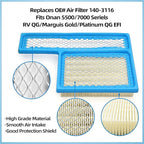 Tune Up Kit for Onan RV QG 5500 7000 Generator Marquis Gold Platinum EF/HGJAA/HGJAB/HGJA, with Parts 149-2341 Fuel Filter,140-3116 Air Filter,122-0836 Oil Filter&Wrench,167-1638 Spark Plug&Gap Tool