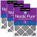 Nordic Pure 12x12x1 (Actual Size: 11 3/4 x 11 3/4 x 3/4) Furnace Air Filters MERV 8 Pleated Plus Carbon 3 Pack