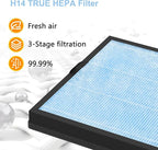 AP303 AP304 Replacement Filters, Compatible with DAYETTE ＆ FRESHDEW Air Purifier AP303/AP304, H14 HEPA Filter with Activated Carbon, 4 Pack (Wildfire Filter)