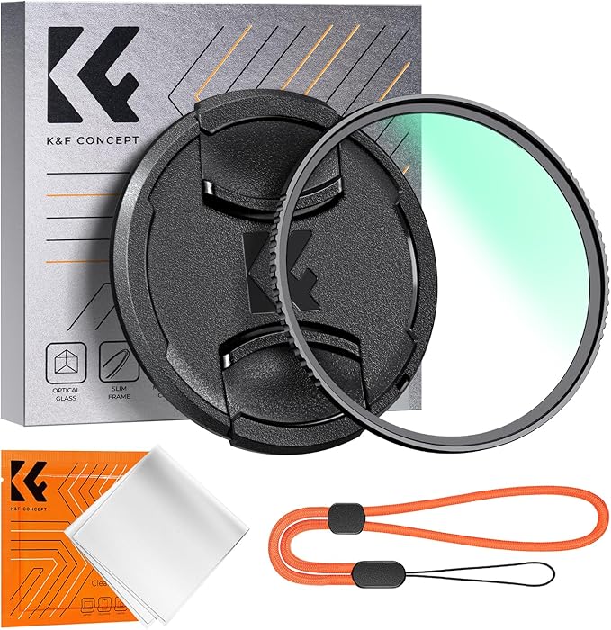 K&F CONCEPT 40.5mm MC UV Lens Protection Filter with Lens Cap Cleaning Cloth Optical Glass Ultra Slim 18 Multi-Layer Coatings Camera Lens UV Filter (K-Series)