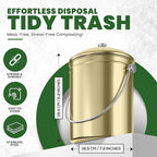 Utopia Kitchen Compost Bin for Kitchen Countertop - 1.3 Gallon Compost Bucket for Kitchen with Lid - Includes 1 Spare Charcoal Filter (Gold)
