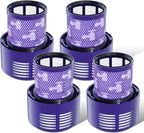 4 Pack Vacuum Filter Replacement Compatible with Dyson V10 Series Vacuum Cleaner, Cordless Vacuum Filter Accessories, Effective Cleaning, Home Cleaning Helper, 4 Rear-Filters (4)