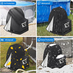 Sand Filter Pump Cover Waterproof, Fits Most Popular Brands 14-16 In Sand Filter Pump 25.5"L x 21.6"W x 27.5"H (Black)