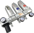 3/4" NPT SUPER DUTY Industrial Grade 4 Stages Filter Coalescing Desiccant Dryer Regulator System For Compressed Air Lines, Metal Bowls, Great For Paint Spray And Plasma Cutter (MANUAL DRAIN)