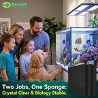 Borlech Aquarium Bio Filter Sponge Pad - Cut-to-Size Aquarium Filter Media for Fish Tank, Pond, Sump - Mechanical & Biological Filtration (18.5"x18.5"x1.6", 20PPI, 2 Pack)