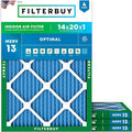 Filterbuy 14x20x1 Air Filter MERV 13 Optimal Smoke & Allergy Defense (4-Pack), Electrostatic Pleated HVAC AC Furnace Filters Replacement, Made in USA (Actual Size: 13.50 x 19.50 x 0.75)