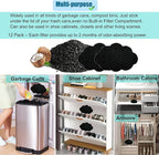 12-Pack Universal Stick-on Trash Can Odor Absorbing Filters, Activated Charcoal Purifying Deodorizer for Trash Cans, Compost Buckets, Countertop and Recycle Bins (Cloud)