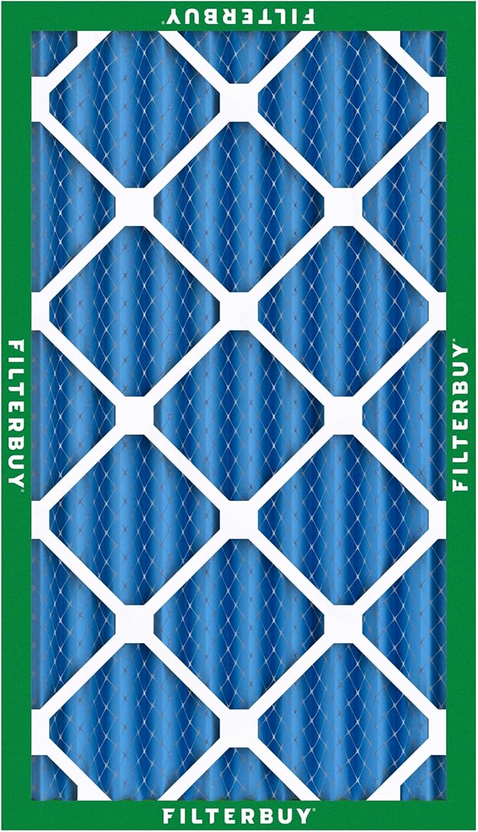 Filterbuy 14x25x4 Air Filter MERV 13 Optimal Smoke & Allergy Defense (3-Pack), Electrostatic Pleated HVAC AC Furnace Filters Replacement, Made in USA (Actual Size: 13.88 x 24.88 x 3.63)