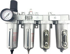 4 STAGE HEAVY DUTY INDUSTRIAL GRADE ULTRA CLEAN FILTER REGULATOR COALESCING DESICCANT DRYER SYSTEM FOR COMPRESSED AIR LINES METAL BOWLS GREAT FOR PAINT SPRAY AND PLASMA CUTTER (1/2"NPT AUTO DRAIN)