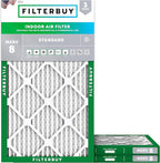 Filterbuy 18x28x1 Air Filter MERV 8 Essential Dust & Allergy Defense (3-Pack), Electrostatic Pleated HVAC AC Furnace Filters Replacement, Made in USA (Actual Size: 18.00 x 28.00 x 0.75)