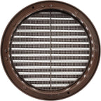 Brown 6" Inch Round Ventilation Grille with Screen mesh. (Duct 6Ø / Grille 7Ø) Ventilation Applications. Indoor and Outdoor Vent Cover - Air Vent Cover for Air Intake, Exhaust