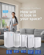 AIRDOCTOR AD2000 Air Purifier for Small & Medium Rooms and Small Bedrooms. 3 Stage Filtration with Pre-Filter, UltraHEPA, Carbon/VOC (AirDoctor 2000)