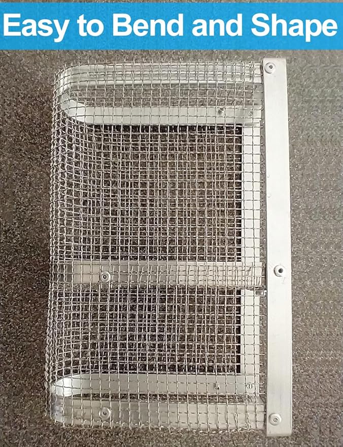 2Pack 5Mesh 10'' x 14'' Wire Mesh Screen, 304 Stainless Steel Anti-Rusted Mesh Screen, Sturdy Wire Diamaeter 0.7mm, Easy to Cut, Woven Sturdy Metal Mesh Sheets for Air Vent, DIY Project, Drainage