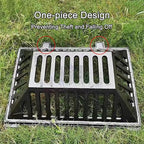 Manhole Cover and Frame Ductile Iron, Heavy Duty Drain Grate, One-Piece Design, Reinforced Drainage Covers for Yard, Garden, Construction Sites(75 * 45 * 18 cm/30 * 18 * 7 in)