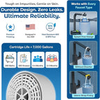 17-STAGE Bath Filter for Tub with Premium Design & Leak-Proof, 7000-Gallon Long-Life Cartridge with Vitamins C & E + Essential Minerals Removes Chlorine and Softens Hair, Skin & Nails | Patent Pending