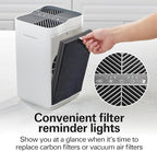 Hamilton Beach Air Purifier For Home With 2 TrueAir EverLasting Reusable Filters, For Medium Rooms Up To 827 sq. ft., Protects From Allergens, Odors, Irritants, Dust, Smoke, Pollen, White (20150)