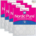 Nordic Pure 25x25x1 (Actual Size: 24 1/2 x 24 1/2 x 3/4) Tru Mini Pleat MERV 12 AC Furnace Air Filters – 2.5X More Media for Longer-Lasting, High-Efficiency Filtration - 4 Pack
