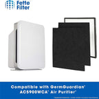 Fette Filter - Premium H13 True HEPA Replacement Filter J Compatible with GermGuardian FLT5900 for AC5900WCA & AC5900WDLX Air Purifier includes 1 Hepa 2 Activated Charcoal Filter.