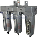 3 STAGE, INDUSTRIAL GRADE IN-LINE COALESCING FILTER & DESICCANT AIR DRYER COMBINATION WITH METAL BOWLS FOR SPRAY GUN EQUIPMENT PAINT BOOTH COMPRESSOR, PLASMA CUTTER (1/2" AUTO DRAIN)