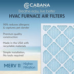 Cabana Filters 6-Pack 14x25x1 MERV 11 AC Furnace Air Filter for Home and Office - Indoor HVAC System Filtration Replacement, Captures Unwanted Particles