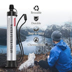 2 Pack Timain 4-Stage Filtration,High Flow Rate Water Filter Straw,Water Purifier Survival for Emergency Kits,Travel,Camping, Hiking,Fishing,Hunting (2)