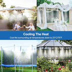 Pre-Assembled Misters for Outside Patio,Outdoor Water Misting Cooling System,80FT|24M.Backyard Mist Kit for Garden,Greenhouse,Deck,Umbrella,Canopy,Pool,Porch.Trampoline Sprinkler,Party Accessories