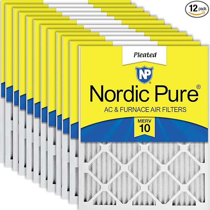 Nordic Pure 16x24x1 (Actual Size: 15 1/2 x 23 1/2 x 3/4) Pleated MERV 10 Air Filters 12 Pack