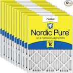 Nordic Pure 12x12x1 (Actual Size: 11 3/4 x 11 3/4 x 3/4) Pleated MERV 10 Air Filters 12 Pack