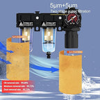 3/8" NPT Air Dryer System,Air Compressor Filter Dryer,5 and 5 Micron Filter Cartridge,Semi-Auto Drain, Metal Bracket