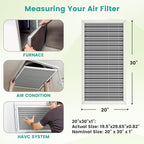 20x30x1 Reusable HVAC Furnace Air Filter, Washable Electrostatic Furnace Filter, MERV 8, Lasts a Lifetime, Breathe Fresher, Home And Office (Actual Size: 19.5x29.65x0.82 Inch)