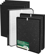 AD3500 Replacement Air Filter Compatible with AIRDOCTOR Air purifiers 3000, 3500, 3500i. Includ-1 Efficiency Filter, 2 Activated Carbon Filters, 4 Per-Filters，Compare to Part # ADF3001