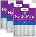 Nordic Pure 20x25x2 (Actual Size: 19 1/2 x 24 1/2 x 1 3/4) Pleated MERV 8 Air Filters 3 Pack