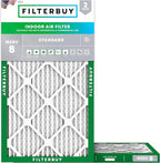 Filterbuy 14x28x1 Air Filter MERV 8 Essential Dust & Allergy Defense (2-Pack), Electrostatic Pleated HVAC AC Furnace Filters Replacement, Made in USA (Actual Size: 13.50 x 27.50 x 0.75)