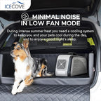 IceCove Portable Air Conditioner, 2500BTU Fast Cooling Car AC Unit, 250W Low Power Consumption, 25.5VDC, 2 Fan Speed, 3 Light Mode for Tent Camping RV Truck Van Life Home (Battery Not Included), Gray