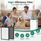 K1 Replacement Air Filter Fit for LUNINO K1 Air Puri-Fier,3-in-1 High-Efficiency H13 True HEPA and Activated Carbon Filter, Double-Sided Activated Carbon and Pre-Filter for Home Large Room,2 Pack
