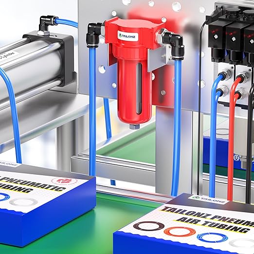 TAILONZ PNEUMATIC 0-150PSI 3/8 Inch NPT Aluminum Alloy Carbon Desiccant Air Dryer, Compressor Air Dryer, Water Vapor Separator, Polyethylene Bowl